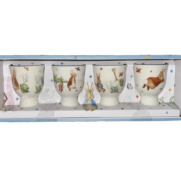 Beatrix Potter Peter Rabbit Easter Boiled Egg Holder Mini Cup Gift Set New - Picture 1 of 8